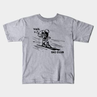 Vail Ski Club - Black - Skiing - Winter Kids T-Shirt